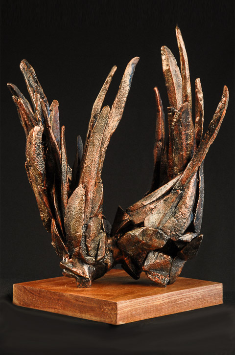 "Black Phoenix" cast aluminium sculpture
